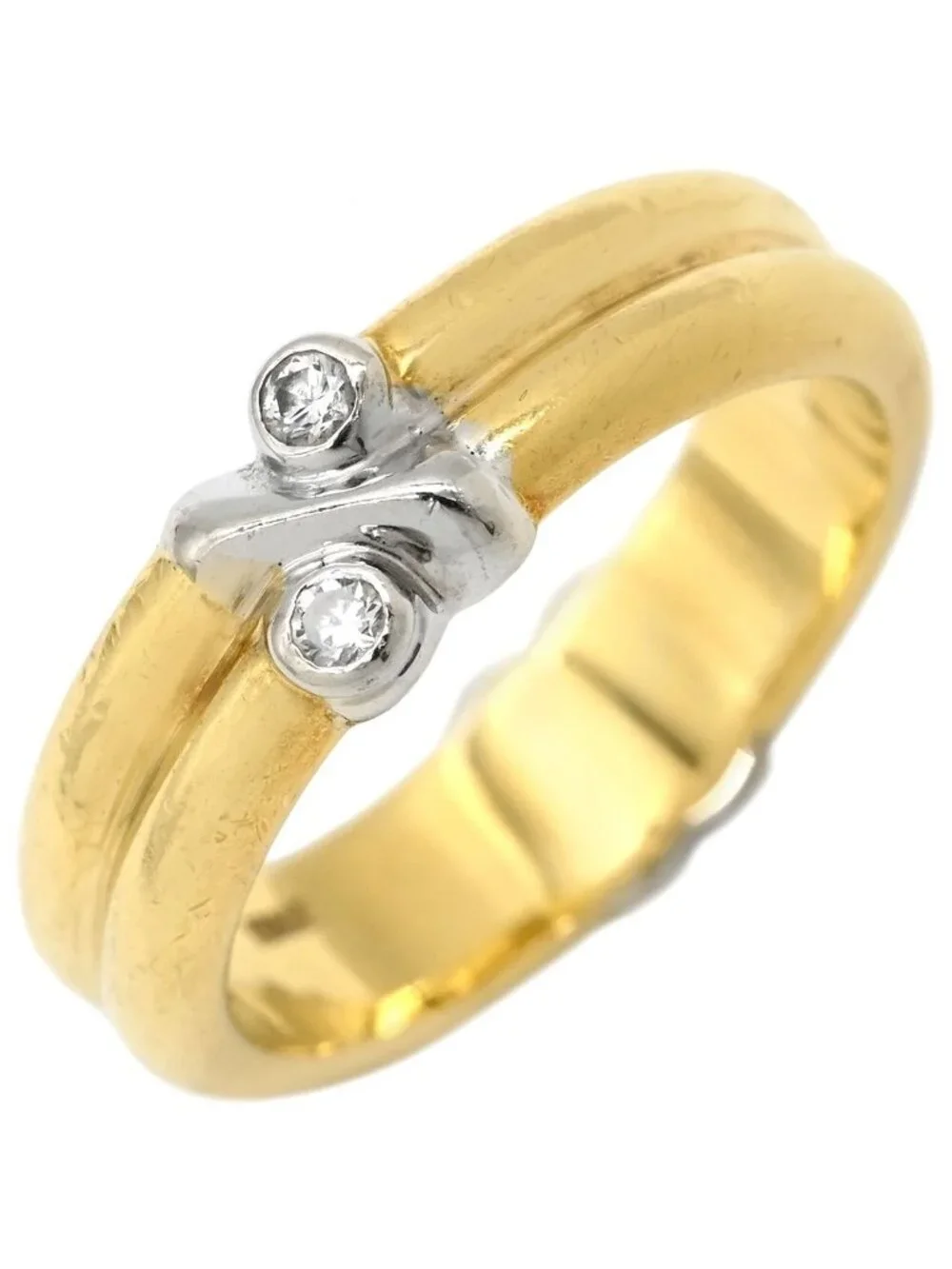 Tiffany & Co Ring Signature Diamond Yellow Gold White T& 18k YG WG